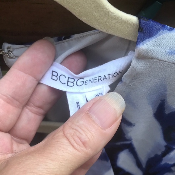 BCBGeneration Blue & Black Floral Fully Lined Mini - Picture 5 of 8